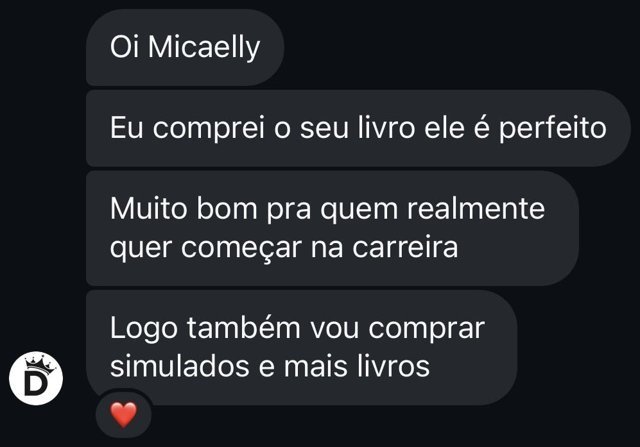 Print de depoimento de aluno(a) sobre os materiais da Micaely